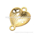 19.3*15mm gold plated diy puzzle heart slide charms wholesale